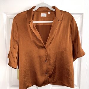 ARITZIA NWT Wilfred Beso shirt in Rich chestnut Large